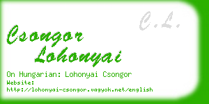 csongor lohonyai business card